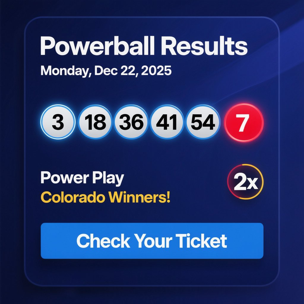 Powerball Colorado Winners December 22, 2025: Monday Drawing Results and Prize Details